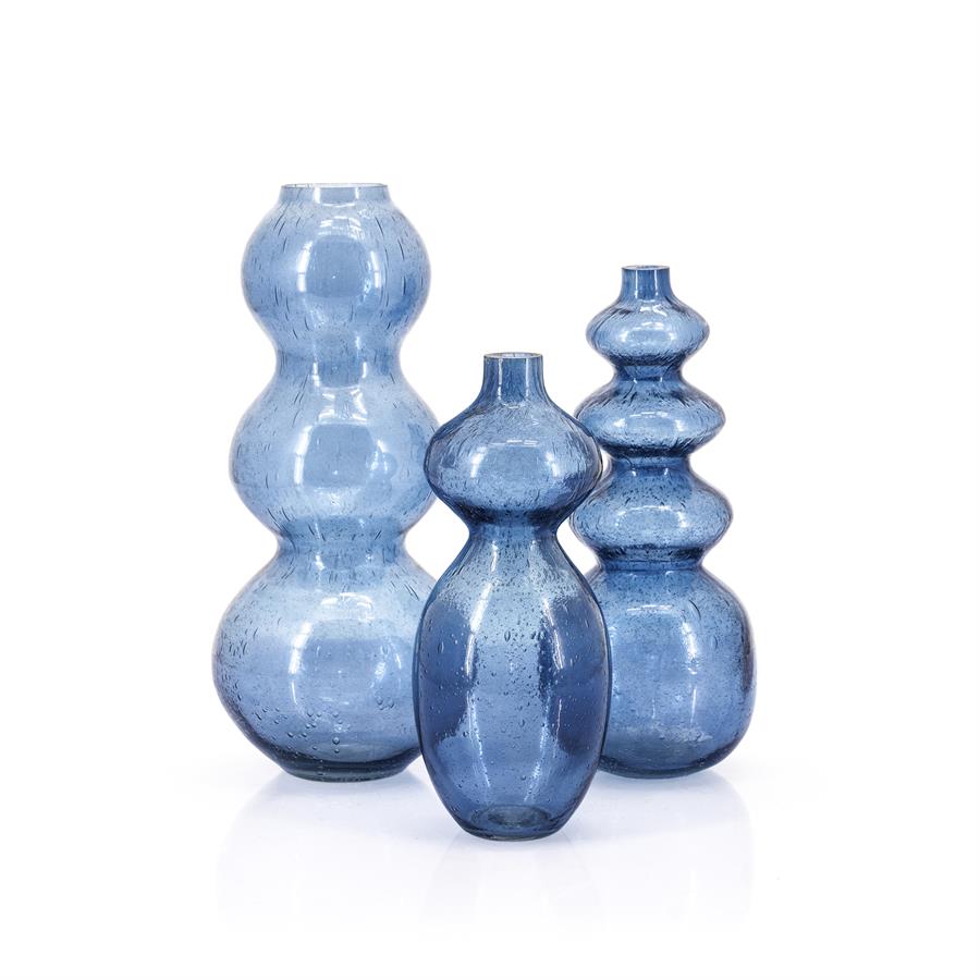 Vaas & Pot Viva blauw glas klein