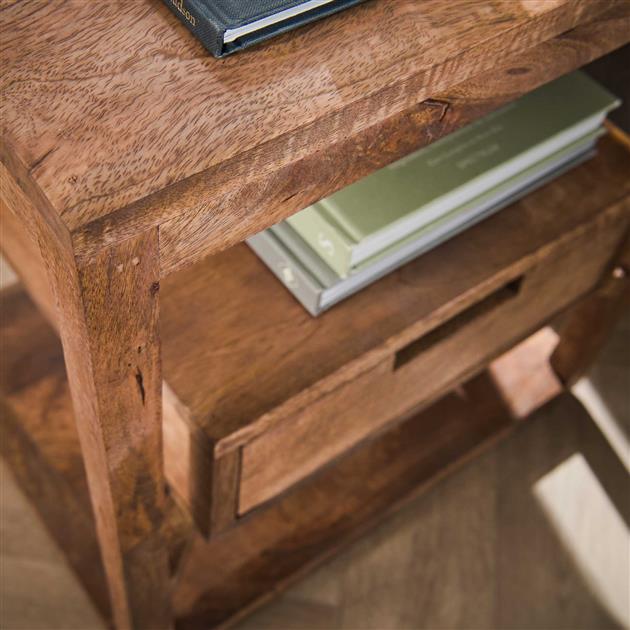 Nachtkastje Sahara | 1 Lade | Zandkleur Massief Mango