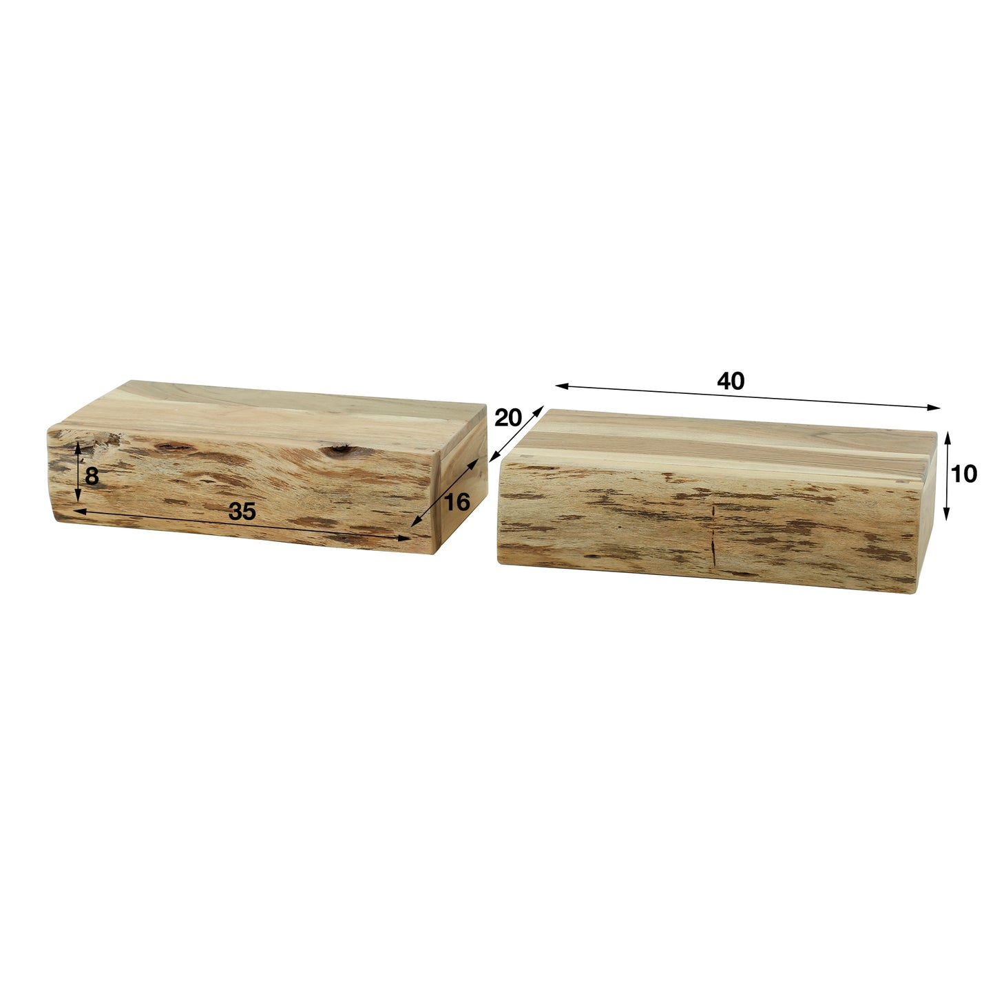 Nachtkastje Tree L | 1 Lade | Set van 2 | Naturel Massief Acacia