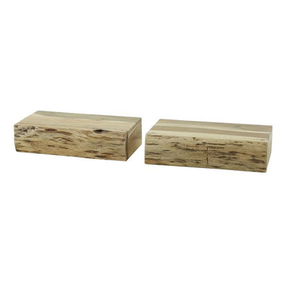 Nachtkastje Tree L | 1 Lade | Set van 2 | Naturel Massief Acacia