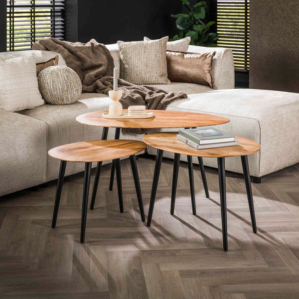 Salontafel Esther | Set Van 3 | Naturel Acaciahout