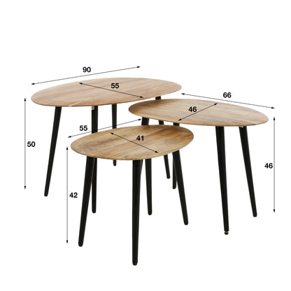 Salontafel Esther | Set Van 3 | Naturel Acaciahout