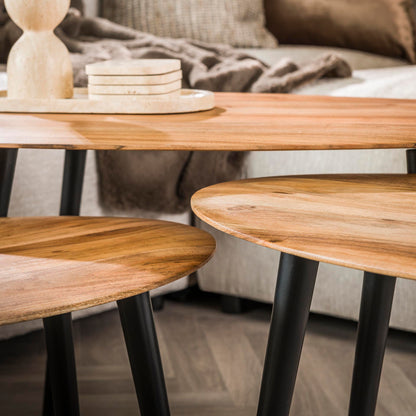 Salontafel Esther | Set Van 3 | Naturel Acaciahout