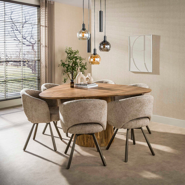 Eettafel Wave | Mangohout Naturel