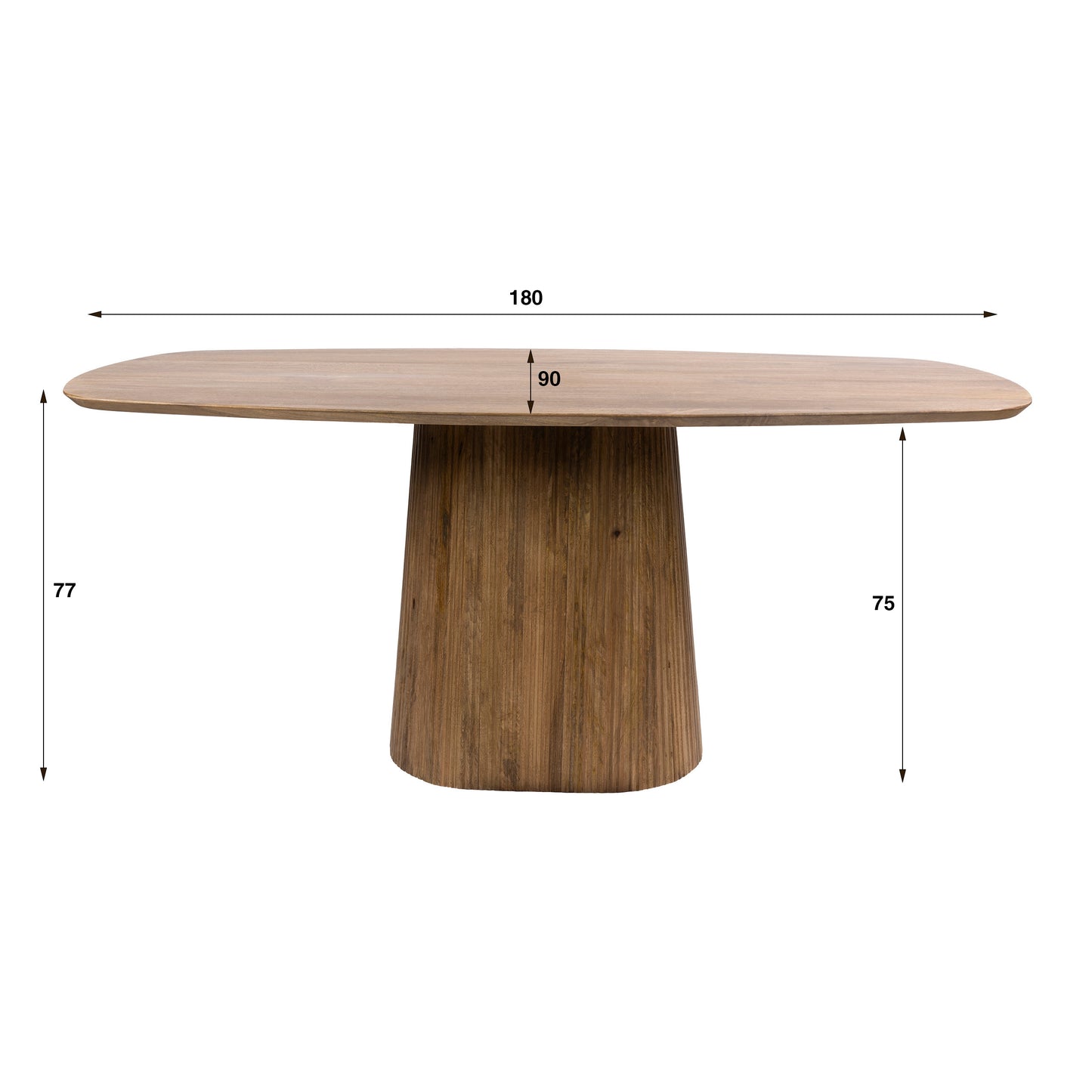 Eettafel Wave | Mangohout  Naturel