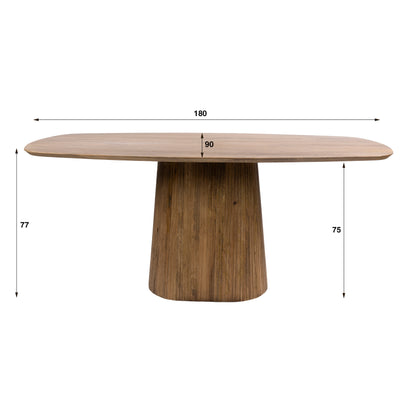 Eettafel Wave | Mangohout  Naturel