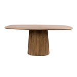 Eettafel Wave mangohout  naturel, vooraanzicht op witte achtergrond