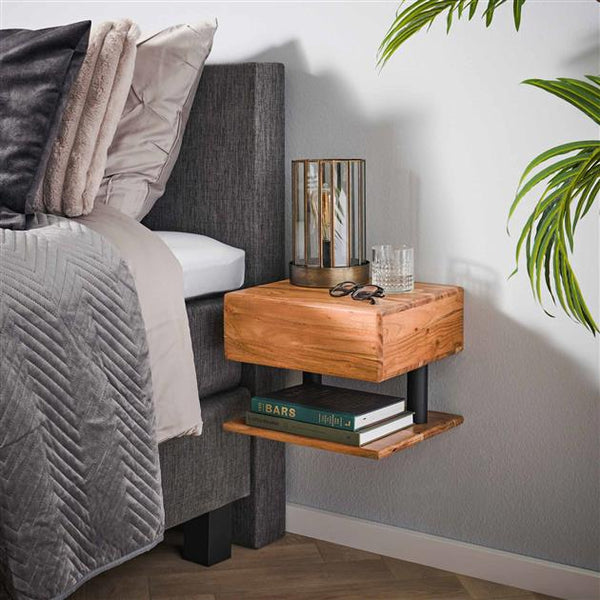 Nachtkastje Shelve | 1 Lade | Naturel Massief Acacia