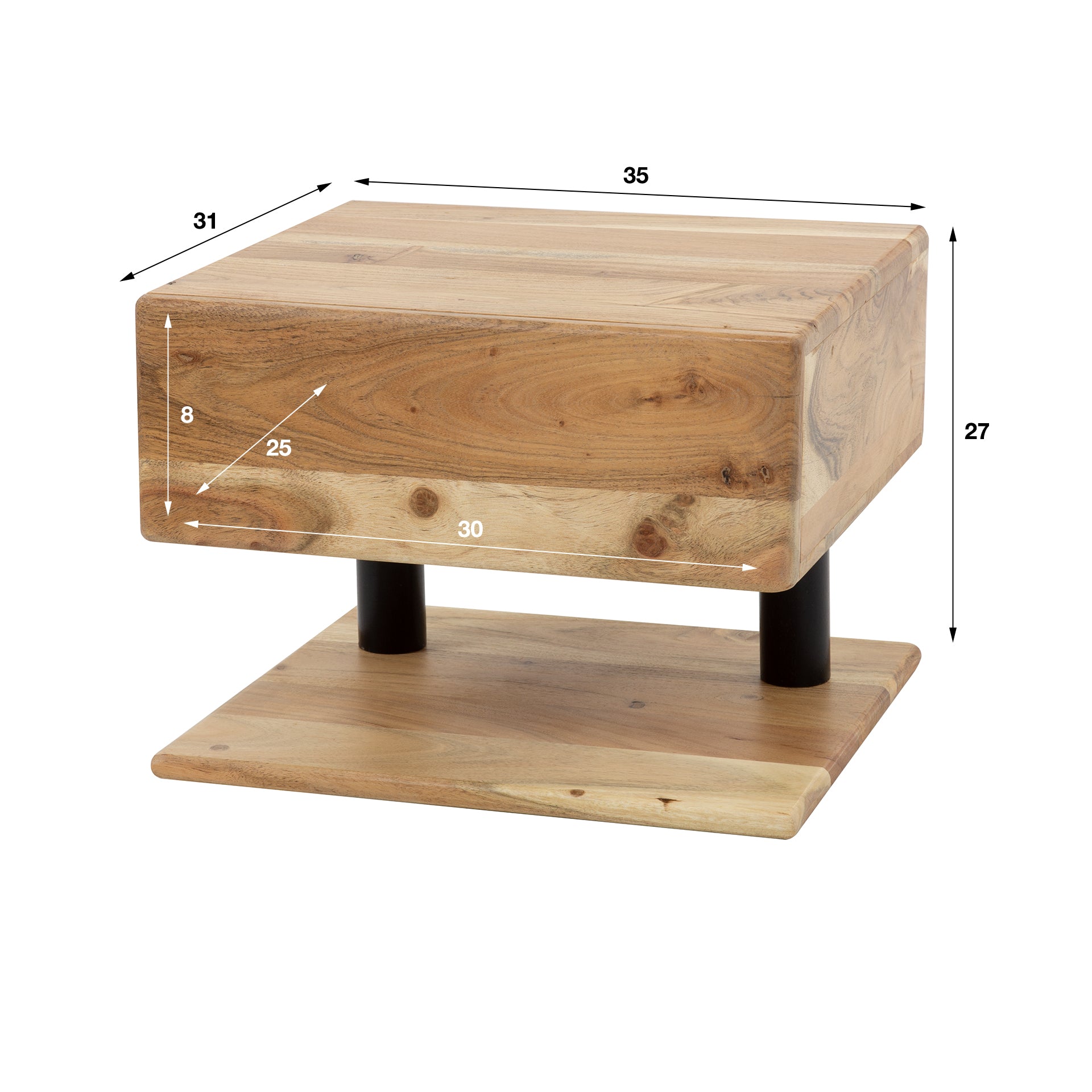 Nachtkastje Shelve | 1 Lade | Naturel Massief Acacia