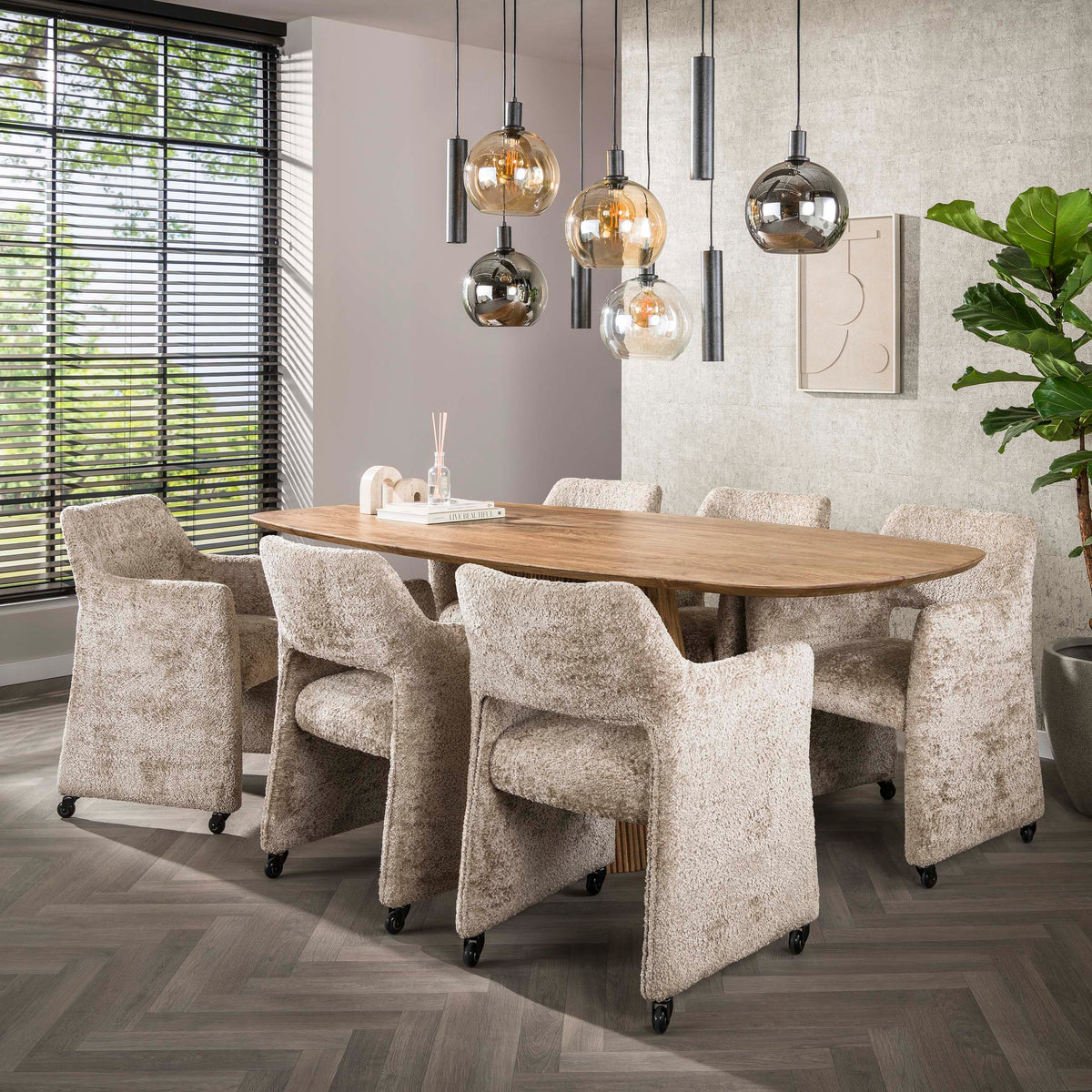 Eettafel Wave | Mangohout  Naturel