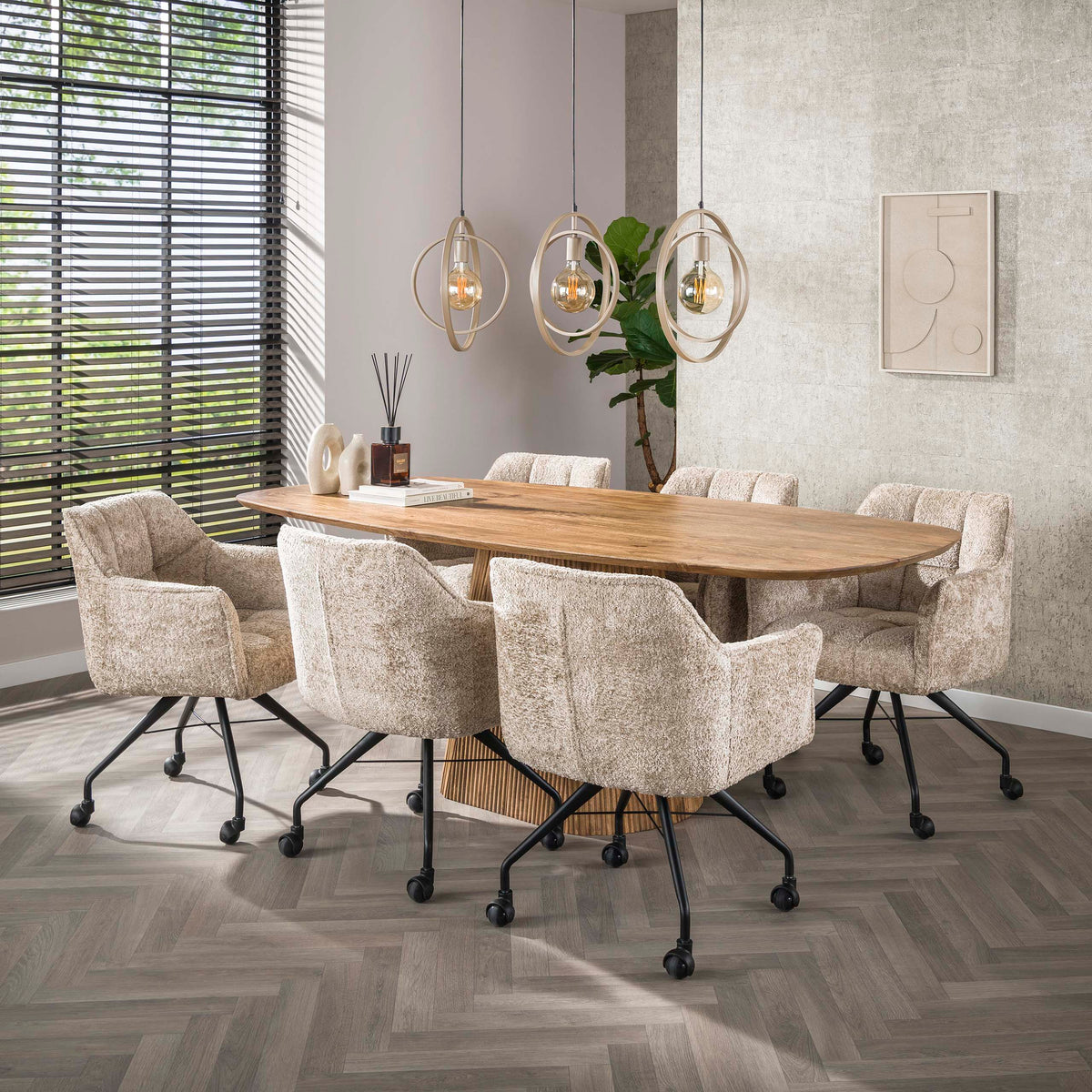 Eettafel Wave | Mangohout  Naturel