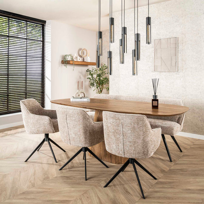 Eettafel Wave | Mangohout  Naturel