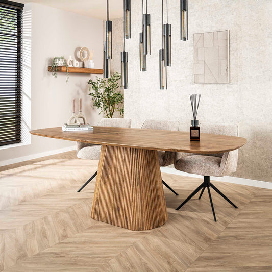 Eettafel Wave | Mangohout  Naturel