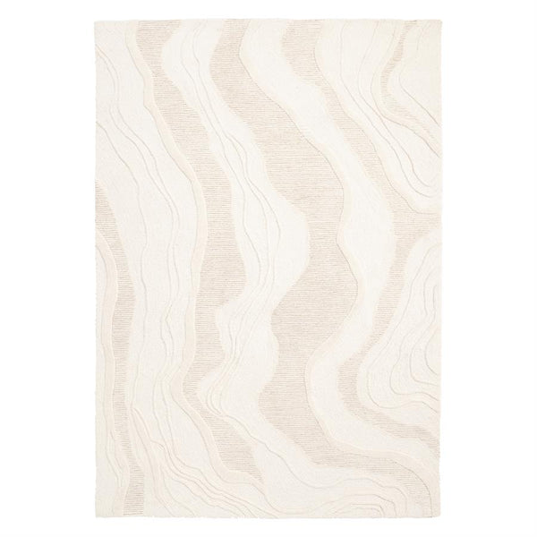 Vloerkleed Soil | Wit 100% Wol — Vooraanzicht - witfoto