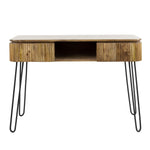 Sidetable Wave mangohout, vooraanzicht op witte achtergrond