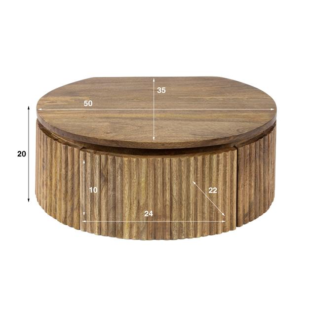 Nachtkastje Ayra | Mangohout Naturel