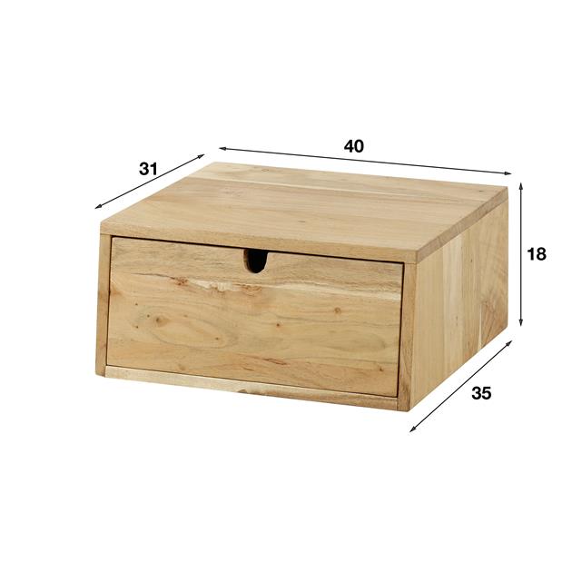 Nachtkastje Hover | 1 Lade | Naturel Massief Acacia