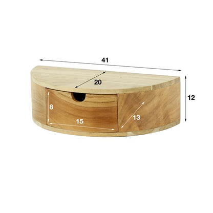 Nachtkastje Curve | 1 Lade | Naturel Massief Acacia