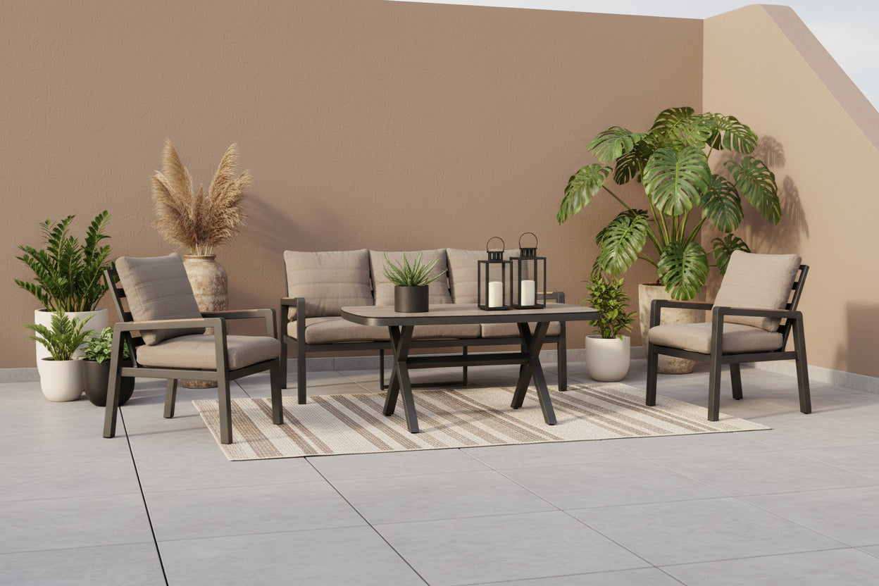 Loungeset Donna | Taupe & Antraciet