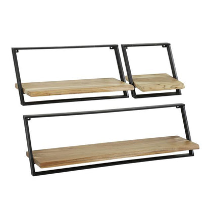Wandschap set/3 Lean | Naturel massief acacia