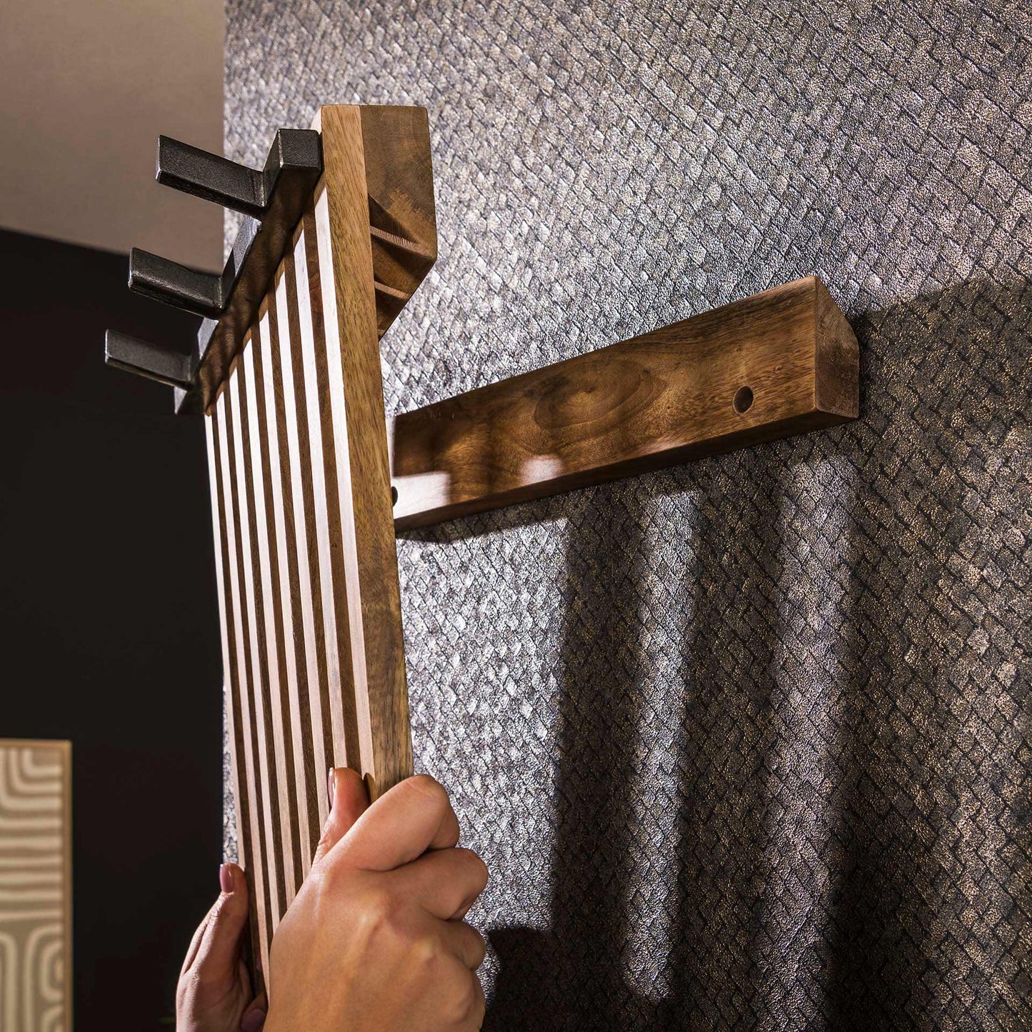 Kapstok Tweak | 6 Haken | Naturel Mangohout