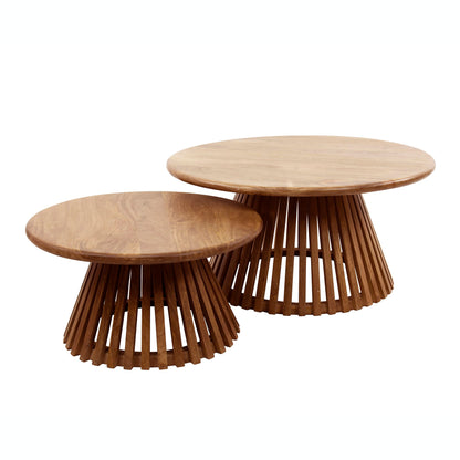Salontafel Tweak Conisch | Set van 2 | Zand Mangohout