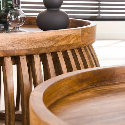 Salontafel Tweak Curve | Set van 2 | Naturel Mangohout