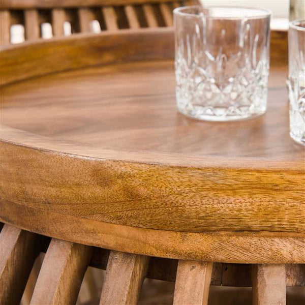 Salontafel Tweak Curve | Set van 2 | Naturel Mangohout