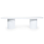 Eettafel Seki wit magnesium oxide, vooraanzicht op witte achtergrond