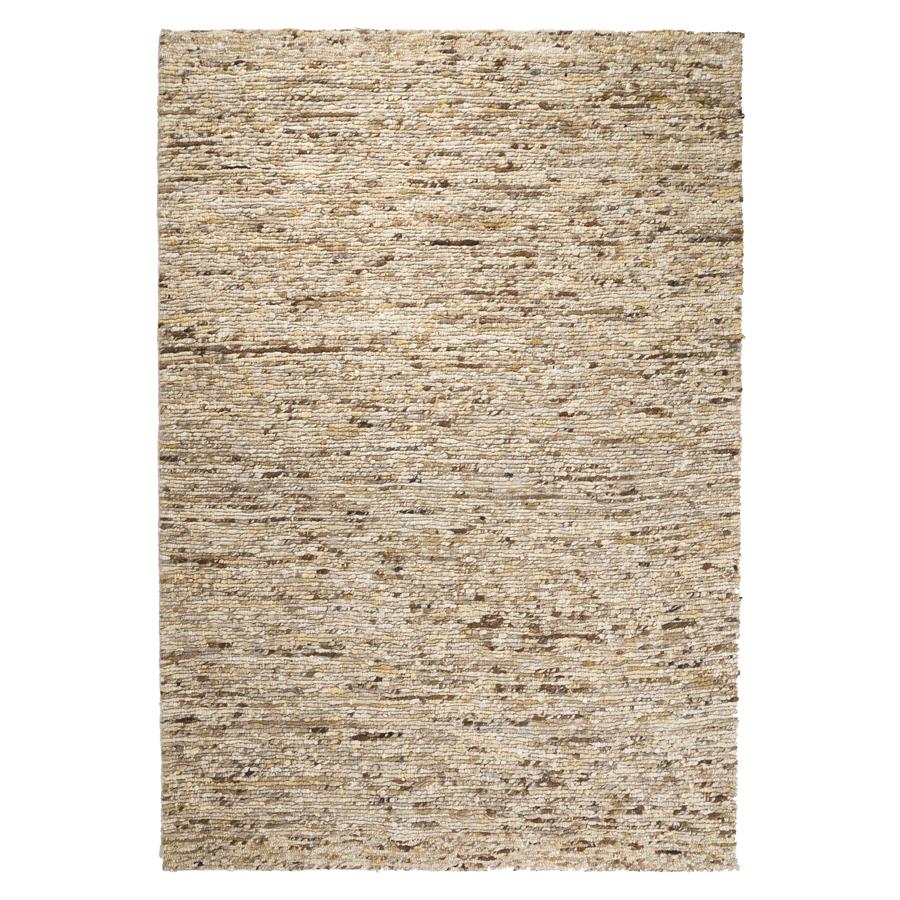 Vloerkleed Takara mustard 90% wol 10% polyester, bovenaanzicht op witte achtergrond
