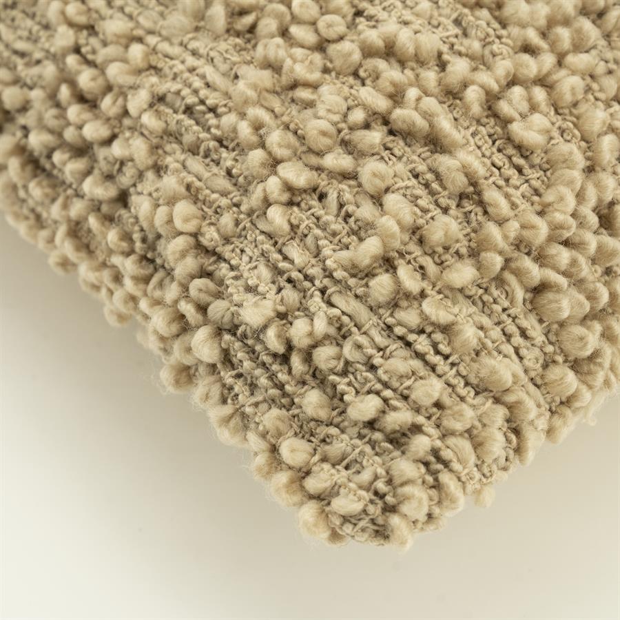 Sierkussen Vista beige stof, detail van het materiaal