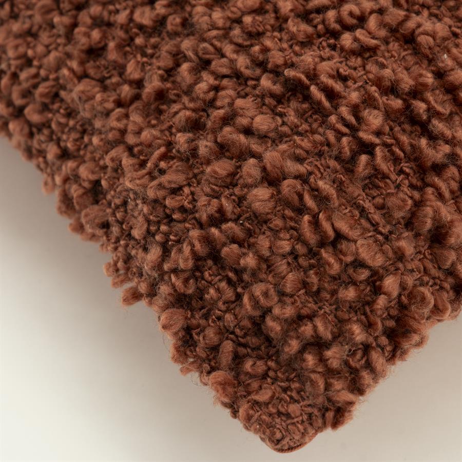Sierkussen Vista oranje stof, detail van het materiaal