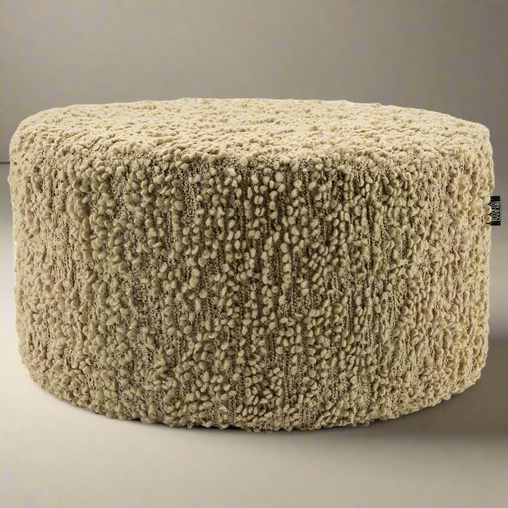Poef Vista | Beige Polyester