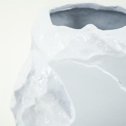 Vaas & Pot Pedra wit aluminium 43 cm, detail van het materiaal