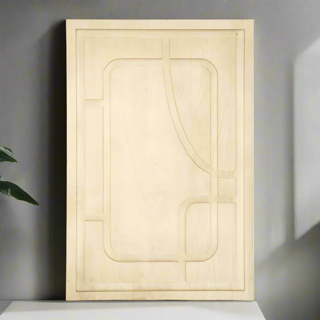 Wand decoratie Sylvia | Naturel Mangohout