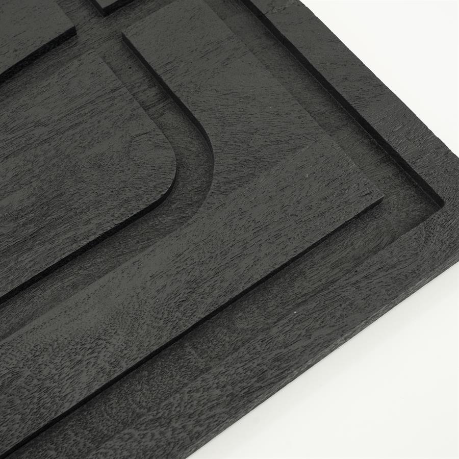 Wand decoratie Sylvia | Zwart Mangohout