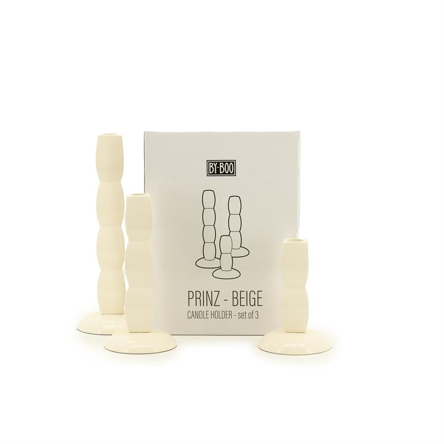 Kaars Prinz beige aluminium