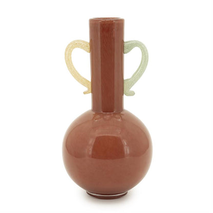 Vaas & Pot Alegre oranje glas 34 cm, vooraanzicht op witte achtergrond