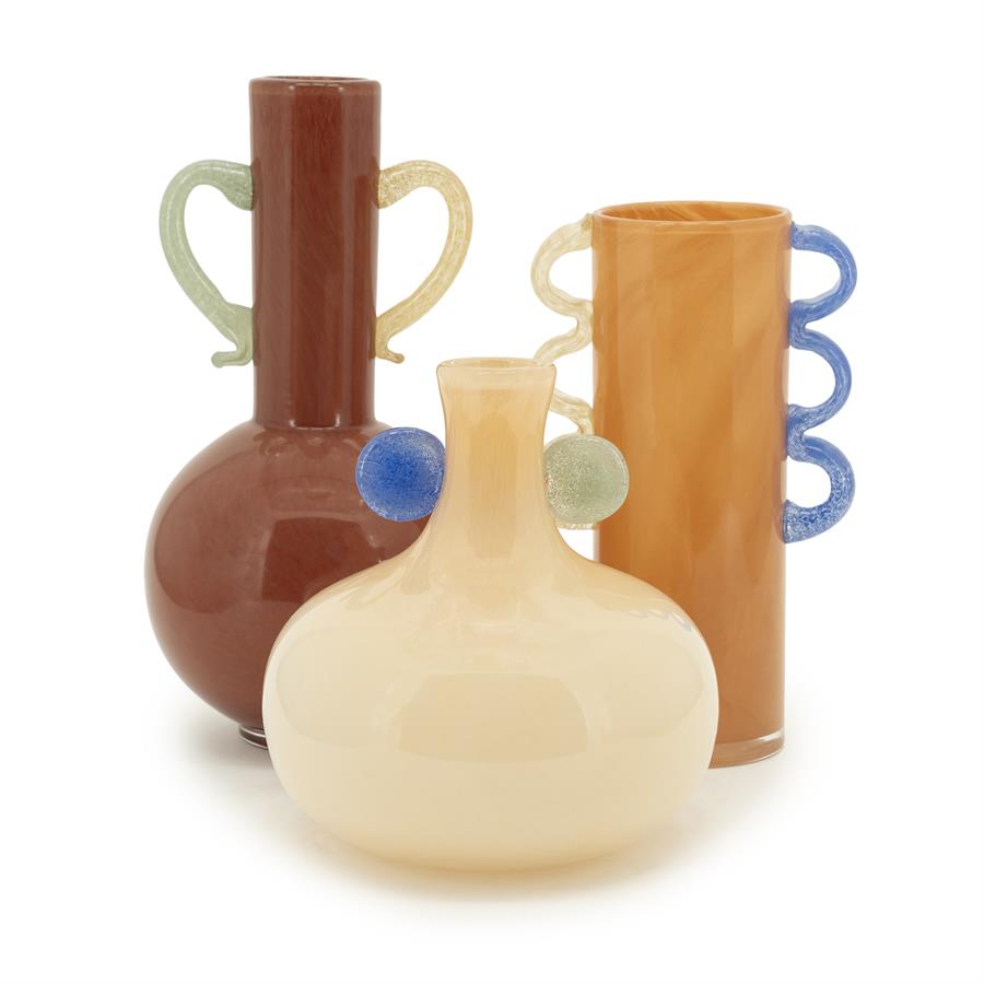 Vaas & Pot Alegre oranje glas 34 cm, vooraanzicht op witte achtergrond