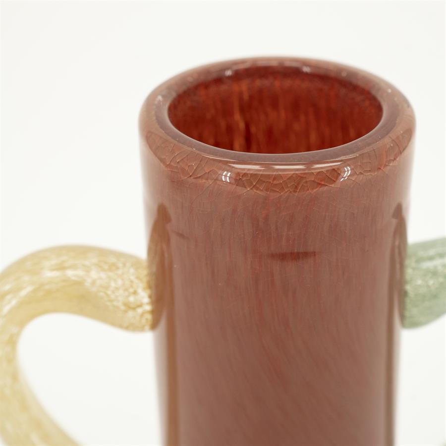 Vaas & Pot Alegre oranje glas 34 cm, detail van het materiaal