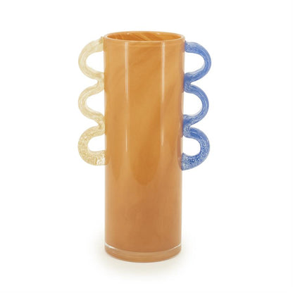Vaas & Pot Alegre oranje glas 27 cm, vooraanzicht op witte achtergrond
