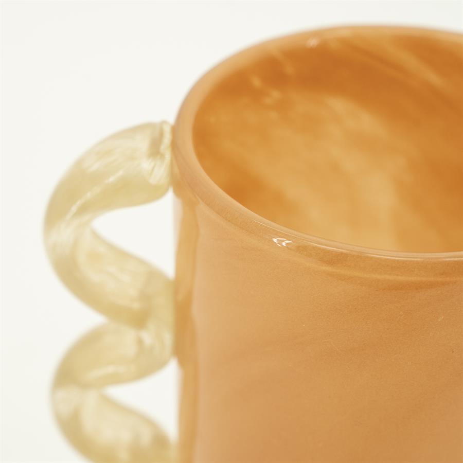Vaas & Pot Alegre oranje glas 27 cm, detail van het materiaal