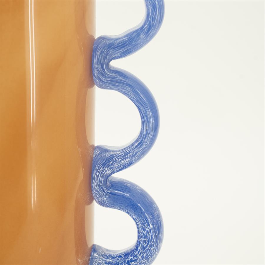 Vaas & Pot Alegre oranje glas 27 cm, detail van het materiaal
