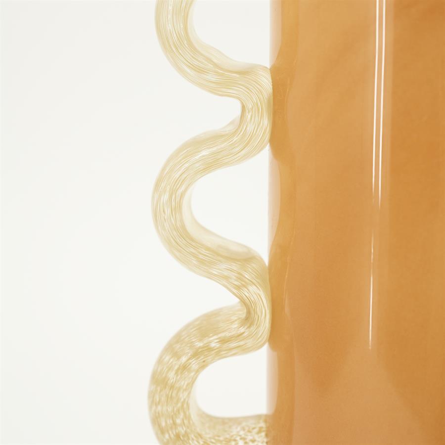 Vaas & Pot Alegre oranje glas 27 cm, detail van het materiaal