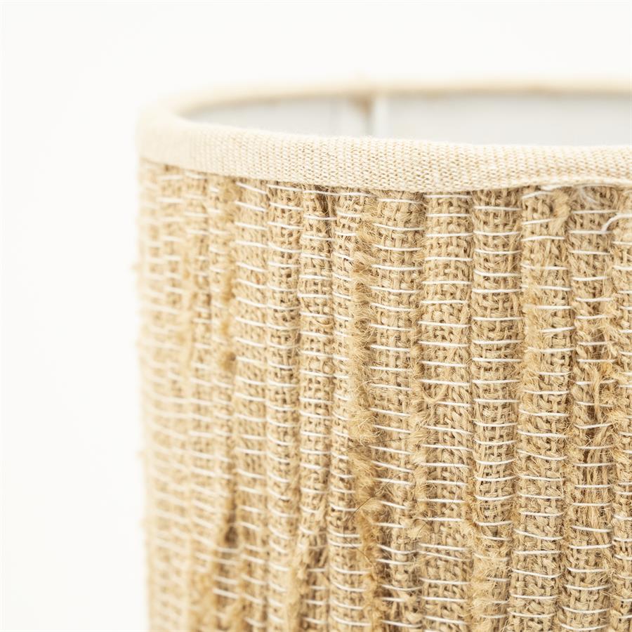 Tafellamp Gadja naturel hout klein, detail van het materiaal
