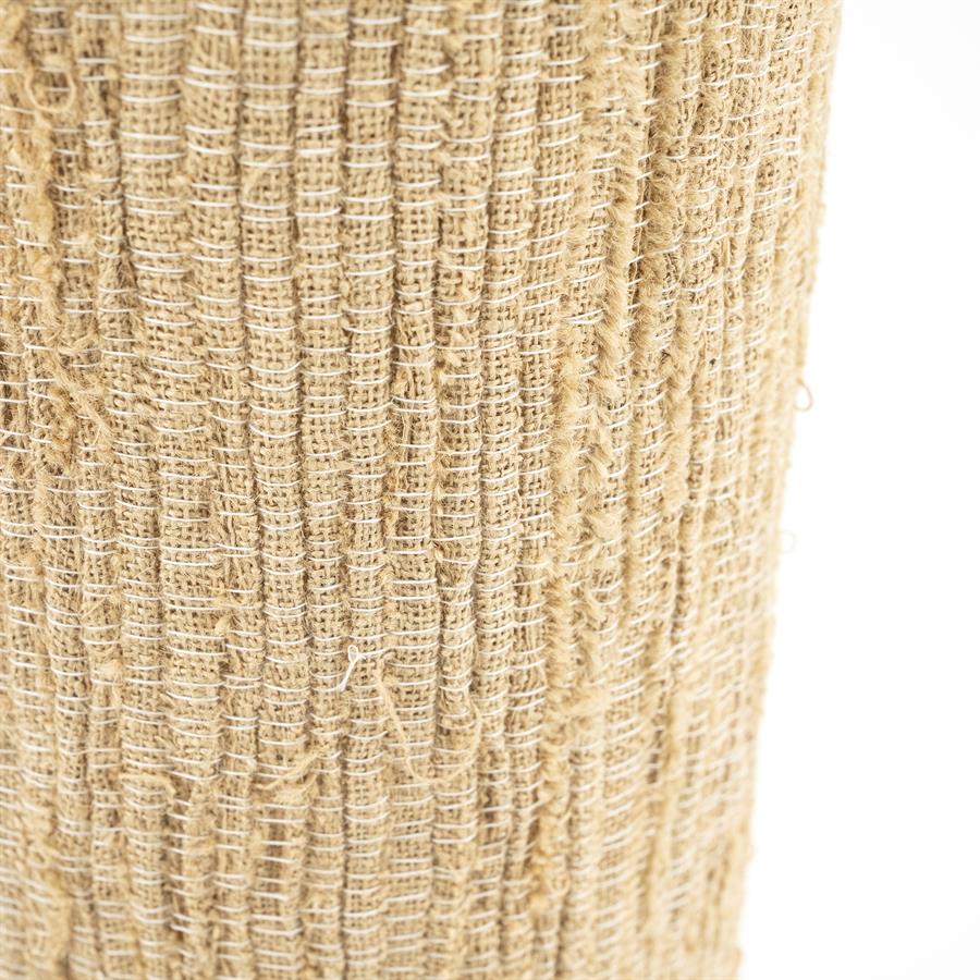 Tafellamp Gadja naturel hout groot, detail van het materiaal