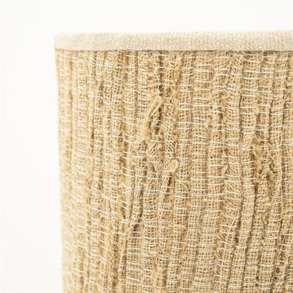 Tafellamp Gadja naturel hout groot, detail van het materiaal