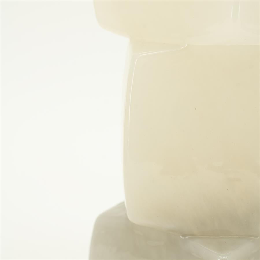 Vaas & Pot Batu beige glas, detail van het materiaal