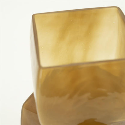 Vaas & Pot Batu geel glas, detail van het materiaal