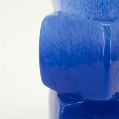 Vaas & Pot Batu blauw glas, detail van het materiaal